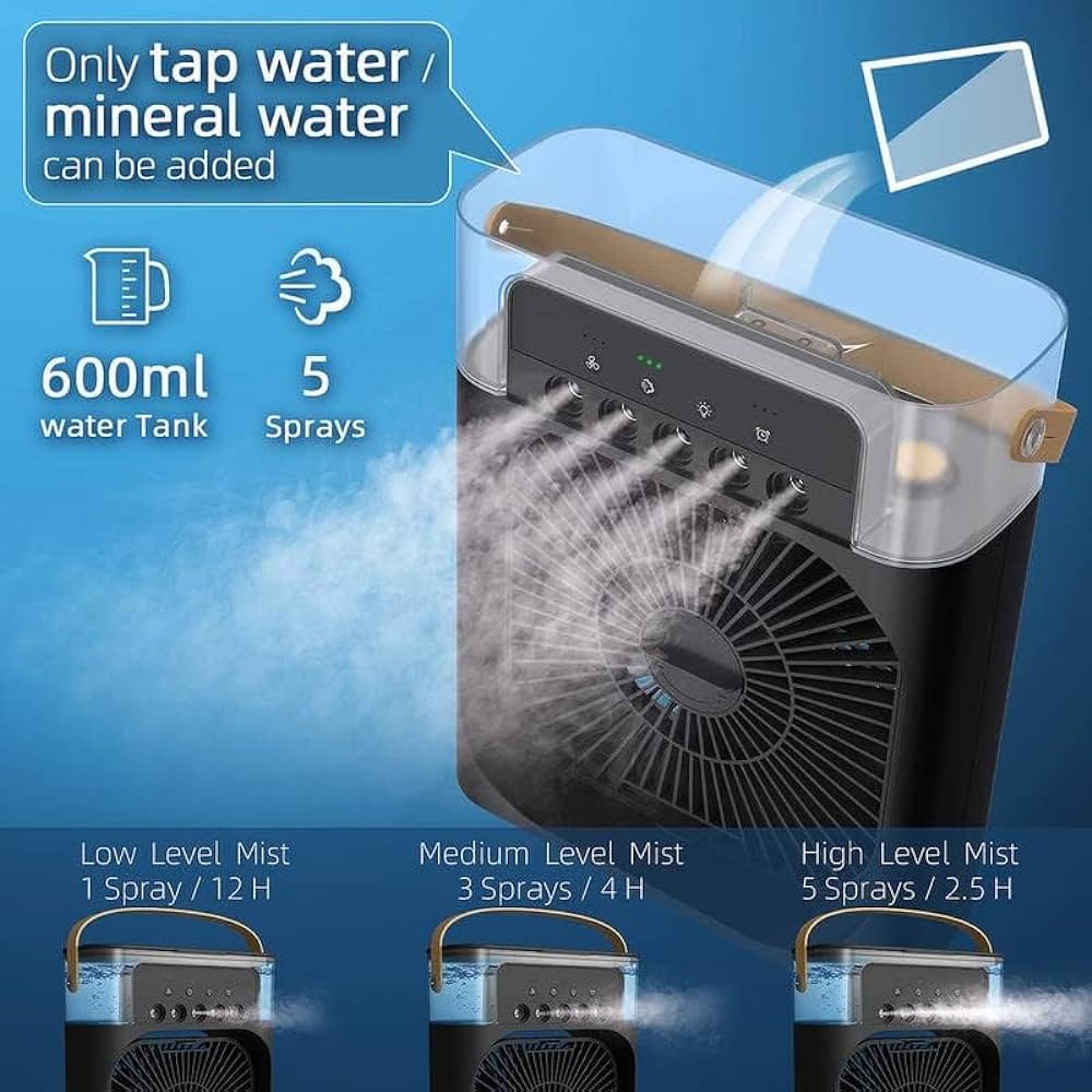Large Size Portable 3 in 1 Mist Fan | Air Cooler