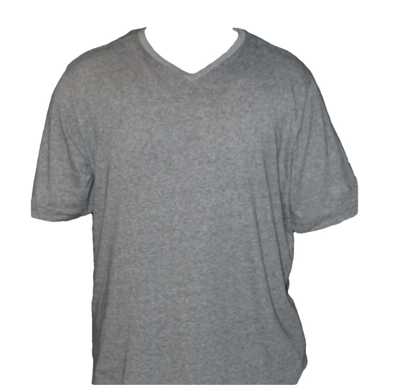 V Neck T-Shirt Grey Melange