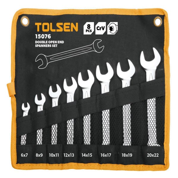 Tolsen 15076 8 Pieces Double Open End Spanners Set