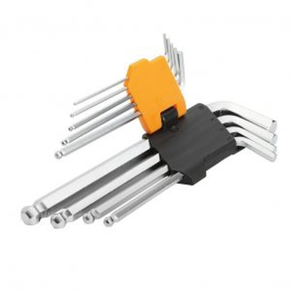 Tolsen 20053 9 Pieces Ball Point Long Arm Hex Key Set