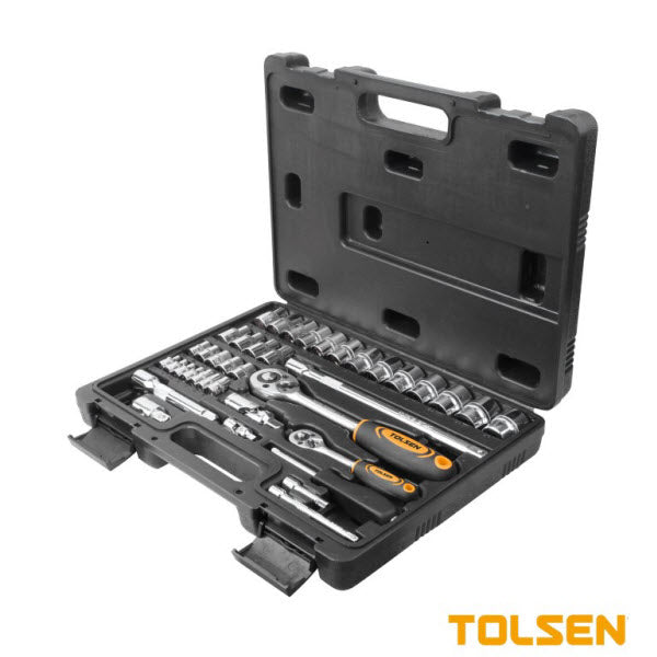Tolsen 39 Pieces 1/4" and 1/2" Socket Set