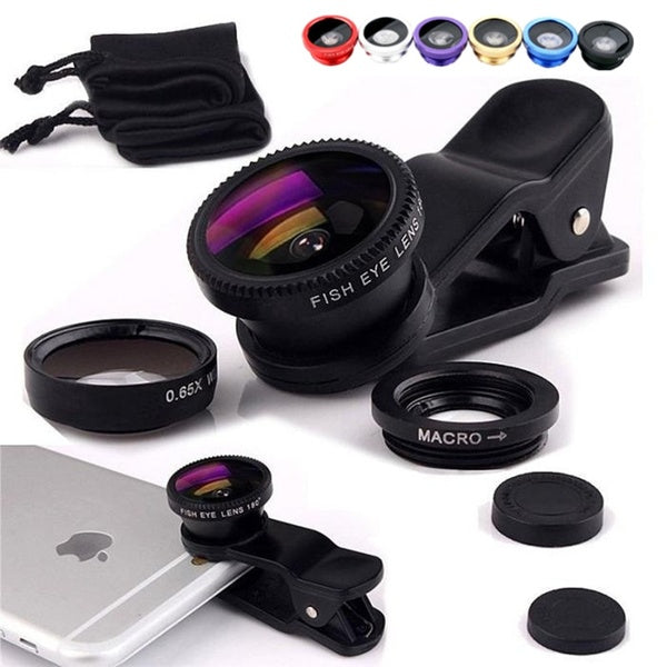 Universal 2 in Mobile Phone Camera Lens Kit Black
