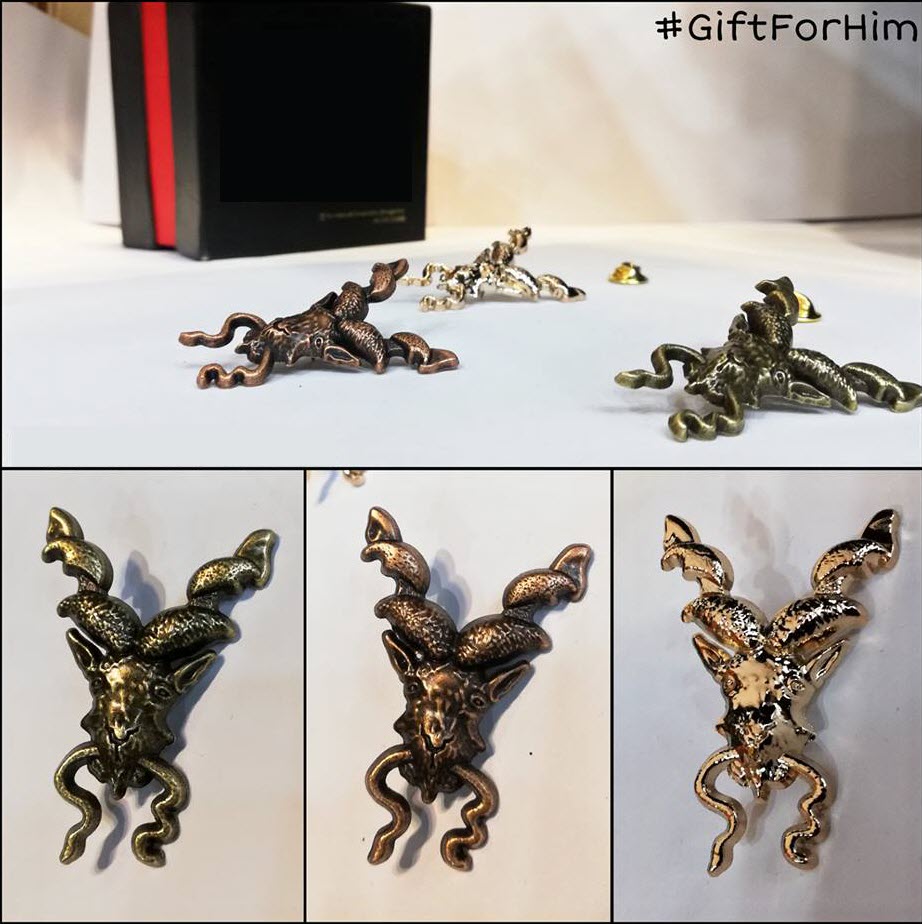 Markhor 3D Lapel Pin Glossy