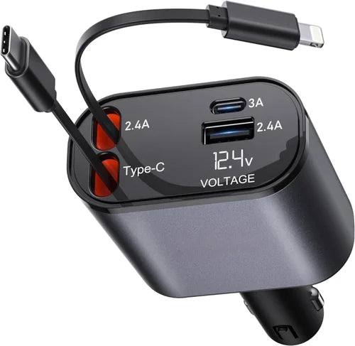 4 in 1 Retractable Car Charger