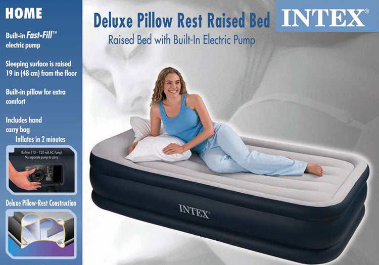 Intex Deluxe Single Bed with Pillow Rest 67732