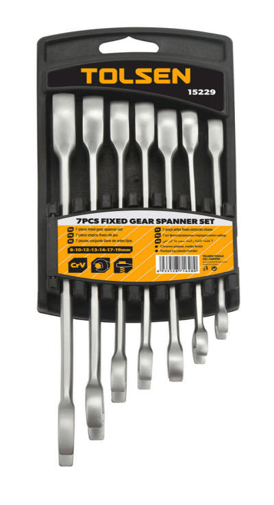 Tolsen 15229 7 Pieces Fixed Head Combination Ratchet Spanner Set